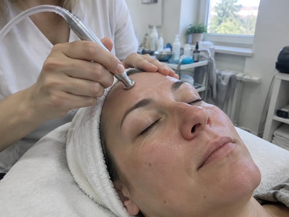 Mikrodermabrasion an der Stirn
